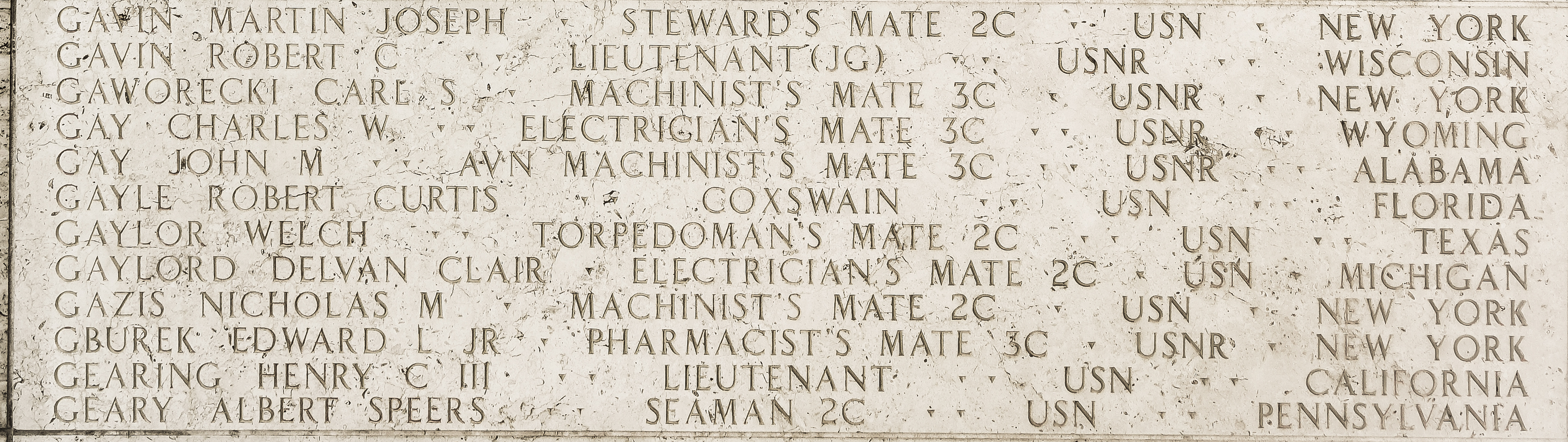 Edward L Gburek, Pharmacist's Mate Third Class